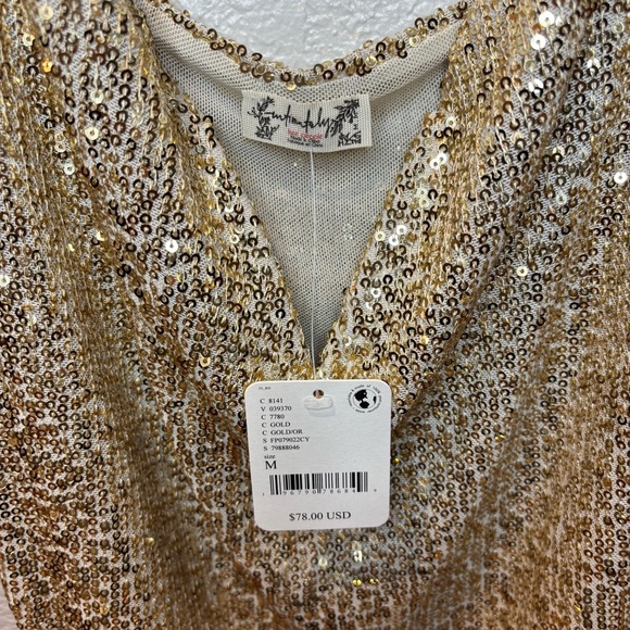 Free People Gold Sequin Bodysuit - Picture 4 of 5